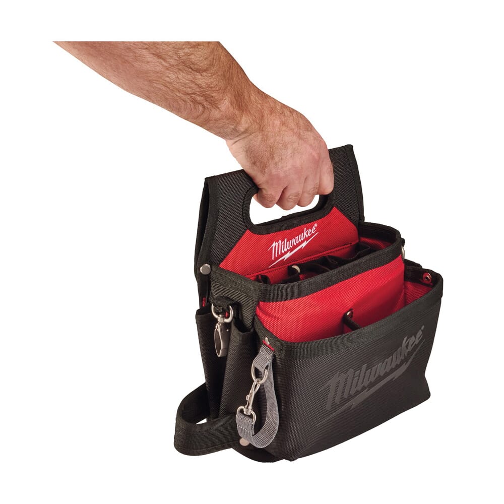 Milwaukee® 48-22-8112 Electrician's Tool Pouch, 1680D Ballistic Nylon, Black/Red